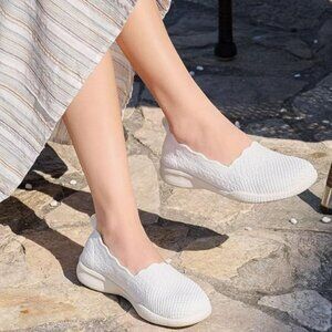 💚Women's Walking Shoes - Mesh Slip on Sneaker Knit Round Toe Casual Memory Foam